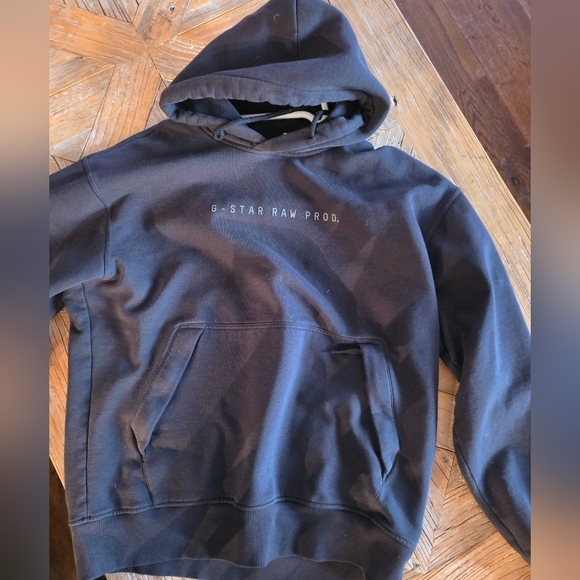 G STAR RAW pitch black thick hoodie sweater XL - Picture 2 of 6